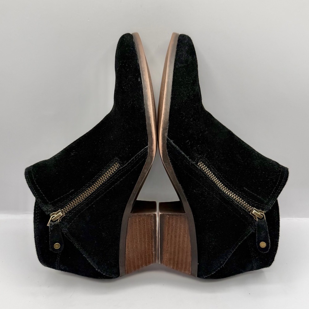 GH Bass Nina Women's 8.5 W Ankle Boots Suede Leather Block Heels Western Black - Picture 5 of 9